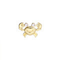 wholesale 9K Gold New Ocean World Small Crab Zircon Earrings, Summer Underwater Series Small Fish Seahorse Stud Earrings-0-5