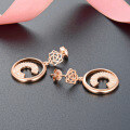wholesale S925 Silver Korean and Japanese Rose Flower Geometric Letter Earrings for Women, Versatile Silver Jewelry Factory Wholesale-0-2