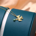 wholesale 9K gold creative new emerald dove delivering happiness-0-3