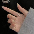 wholesale S925 silver Korean-style hollow-out sweet heart ring elegant water drop chain finger ring J3443-0-2