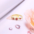 wholesale 9K gold light retro jewelry, ruby minimalist ring for women, ins-style elegant moissanite diamond new design-0-1