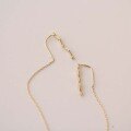wholesale 9K Gold Wholesale Diamond-Separated Tassel French Vintage Long Ear Thread Earrings New Arrival-0-2