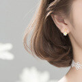 wholesale S925 Silver Korean Version Sweet and Small Daisy Earrings for Women, Small Fresh White Flower Ear Accessories G6787-0-2