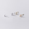 wholesale S925 Silver Star Stud Earrings with Full Diamonds Mini Five-Pointed Star Small Flower Versatile Elegant Petite Diamond-Inlaid Earrings G6724-0-0