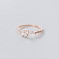 wholesale S925 silver Nalan ring, Korean style sweet girl five-petal flower adjustable minimalist fresh jewelry J6310-0-3