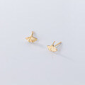 wholesale S925 silver earrings for women, Korean and Japanese style, minimalist ginkgo leaf earrings, artistic leaf, sweet and elegant accessory G5788-0-2