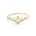 wholesale 9K Gold Korean Style The King Crown Moissanite Diamond Ring for Women, Fashionable and Versatile V-Shaped Letter K Ring-0-4