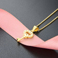 wholesale 925 Sterling Silver Women's Diamond-Embedded Key Necklace, Small Luxury Niche Design, Gold-Colored Zircon Pendant Collarbone Chain for Valentine's Day-0-3