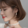 wholesale S925 Sterling Silver Korean Retro Baroque Pearl Earrings Short Simple Irregular Earrings G7611-0-1