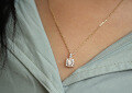 wholesale 9K Gold Wholesale Full-Zirconia Mini Square Pendant with Luxurious Micro-Set Necklace-0-3