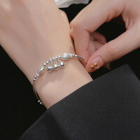 wholesale Metal material S925 silver cute little fish bell bracelet women's retro style with sound Korean version accessory S3964-S925 Silver Bracelet 925 Silver