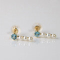 wholesale 9K Gold Natural Pearl Bar Earrings for Women, New Trendy Fashion Minimalist Wholesale from Source Factory-0-1