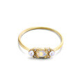 wholesale 9K gold Japanese-style light jewelry vintage European-inspired natural opal ring for women, trendy and versatile new collection-0-4