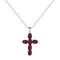 wholesale 925 Silver Pendant Necklace with Natural Gemstone Crystal Cross for European and American Women, Directly Supplied by the Manufacturer-0-6