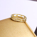 wholesale 9K Gold Exquisite Hollow Star Moon Ring, Simple and Versatile New Zircon Ring Hot Sale-0-1