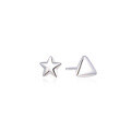 wholesale S925 Sterling Silver Asymmetric Minimalist Triangle Star Earrings for Women, Versatile and Available for Drop Shipping-0-4