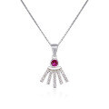 wholesale S925 Silver Korean Japanese Women's Necklace, Minimalist Versatile Pendant with Petal Crystal, Source Factory for Silver Jewelry-0-4