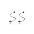 wholesale Sterling Silver Screw Thread Rotating Pearl Stud Earrings with Ear Backs G6289-0-4
