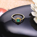wholesale 9K Gold Retro Cameo Square Chalcedony Elegant Ring, Summer New Accessory Wholesale-0-3