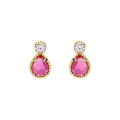 wholesale 9K Gold Summer New Earrings, Small and Simple Ruby Drop Earrings, Stylish and Popular Accessories Wholesale-0-4