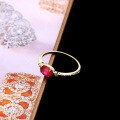 wholesale 9K Gold Artli Light Jewelry Minimalist Oval Ruby Delicate Stackable Ring for Women, Versatile Hand Accessory Christmas Gift-0-1