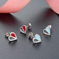 wholesale S925 Silver Drip Earrings for Women, Korean and Japanese Style Small Fresh Fashion Accessories, Personalized Heart-shaped Elegant Ear Studs-0-1