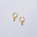 wholesale Metal S925 silver geometric hexagonal ear cuff cone punk style earrings G3296-0-1