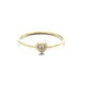 wholesale 9K gold minimalist moissanite heart-shaped ring, versatile small red heart accessory from the original factory-0-4