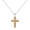 wholesale 925 Silver Pendant Necklace with Natural Gemstone Crystal Cross for European and American Women, Directly Supplied by the Manufacturer-0-12