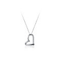 wholesale 925 Silver Women's Korean Style Sweet Girly Hollow Heart Pendant Collarbone Chain with Micro-Inlay D7633-0-4