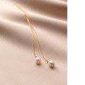 wholesale 925 Silver Korean Style Sweet Waterdrop Pearl Minimalist Ear Thread for Women, Elegant Long Earring Chain G7693-0-0