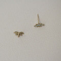 wholesale Metal: 9K AU375 Gold, Zirconia Korean K Gold Wholesale Mini Pure Ear Clips Earrings for Women-0-4