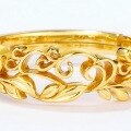 wholesale 925 Silver with 9K Gold Plated Japanese-style Light Luxury Floral Vine Leaf Ring for Women, Exquisite Craft Retro Plant Leaf Ring for Wholesale-0-2