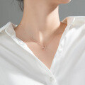 wholesale 925 Silver Women's Korean Style Sweet Girly Hollow Heart Pendant Collarbone Chain with Micro-Inlay D7633-0-1