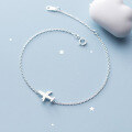 wholesale S925 silver Korean version minimalist super cute brushed small airplane bracelet accessory S1287-0-3