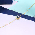 wholesale 9K Gold Japanese Korean Minimalist Light Jewelry Blue Sapphire Horseshoe U-Shaped Bracelet for Women, Versatile and Stylish Wholesale New Arrival-0-1