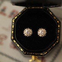 wholesale Wholesale 9K Gold-Plated Zirconia Exquisite Vintage Royal Mini Elegant Earrings-9K per price