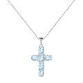wholesale 925 Silver Pendant Necklace with Natural Gemstone Crystal Cross for European and American Women, Directly Supplied by the Manufacturer-0-9