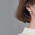 wholesale S925 Sterling Silver Earrings for Women, Korean Style Fresh and Elegant, Diamond-Inlaid, Sweet and Graceful Shell Insect Butterfly Earrings G7501-0-1