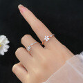 wholesale S925 silver Nalan ring, Korean style sweet girl five-petal flower adjustable minimalist fresh jewelry J6310-0-2