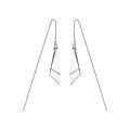 wholesale Metal Material S925 Sterling Silver Long Triangular Ear Thread Women Korean Style Minimalist Geometric Ear Chain Earring E8673-0-4