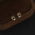 wholesale 14K Gold Christmas Set Fine and Small Student Fashion Elegant Korean and Japanese Style Earrings-0-2