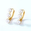 wholesale S925 Sterling Silver Korean Style Minimalist Shell Pearl Geometric Earrings for Women, Internet Famous Student Wholesale Jewelry-0-1