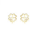 wholesale 9K Gold New Japanese-style Luxury Earrings, Lucky Clover Moissanite Stud Earrings for Women, Four-Leaf Clover Jewelry Wholesale-0-4