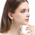 wholesale 925 Sterling Silver Teardrop Pearl Earrings, Light Luxury High-End Elegant Niche Design Long Drop Earring Studs-0-3