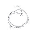wholesale S925 Silver Korean Style English Bracelet for Women Fashion Double Layer Letter Charm Pendant Accessory S3870-0-4