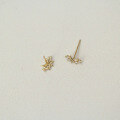 wholesale 9K Solid Gold Shining Mini Moon Exquisite Korean New Earrings for Women-0-3