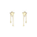 wholesale 9K gold minimalist and versatile five-point star tassel earrings for women, viral elegant new earrings-0-4