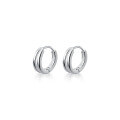 wholesale S925 Sterling Silver Fashion Korean Style Small Hoop Earrings with Simple and Elegant Double-Layer Hollow Clasp Trendy Eardrop E1386-0-4