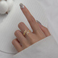 wholesale S925 Silver Ring Women's Korean Style Fresh and SweetOpenable Branch Bud Small Leaf Jewelry J8152-0-1